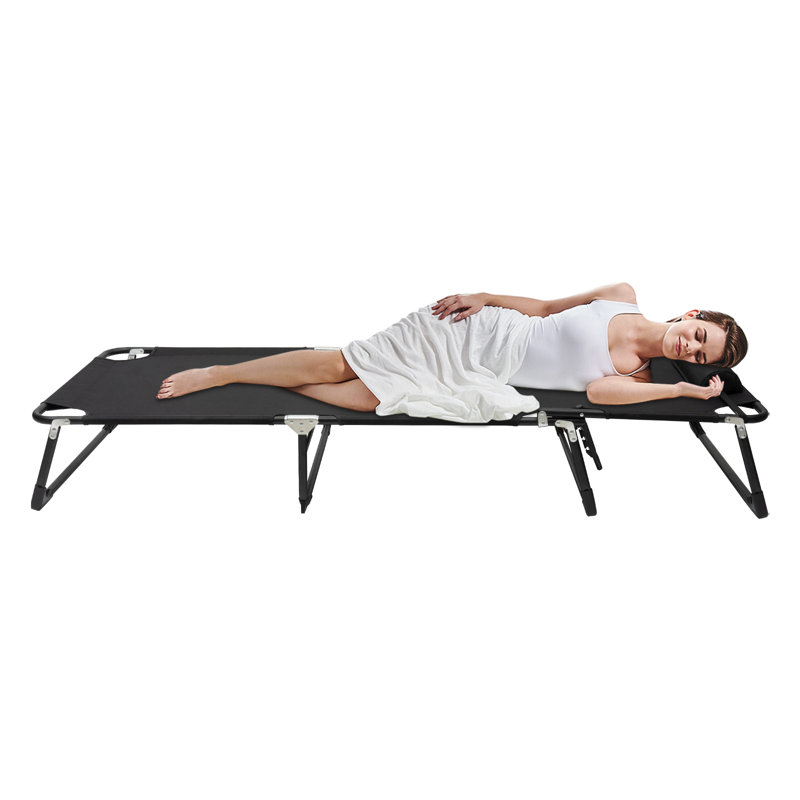 Lit de camp pliant pour adultes, Noir