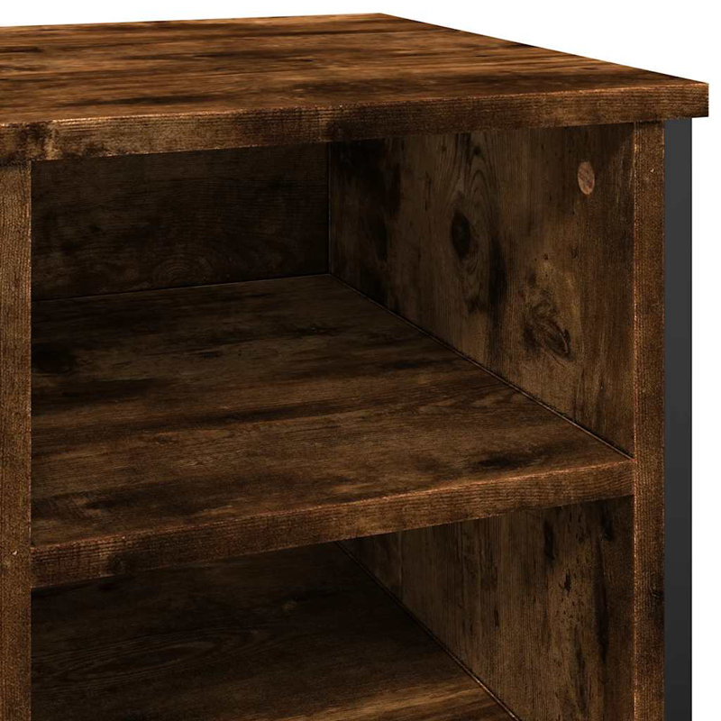 9 Pair Shoe Storage Cabinet, Smoked Oak