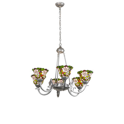 32" Wide Begonia 6 Light Chandelier