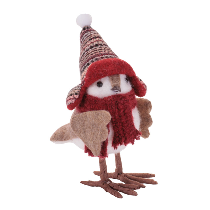 Oiseau avec chapeau et écharpe (ensemble de 2)