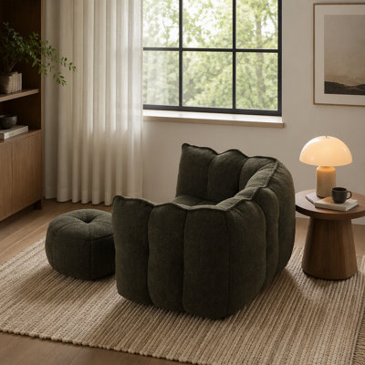Fauteuil à billes Soft avec repose-pieds