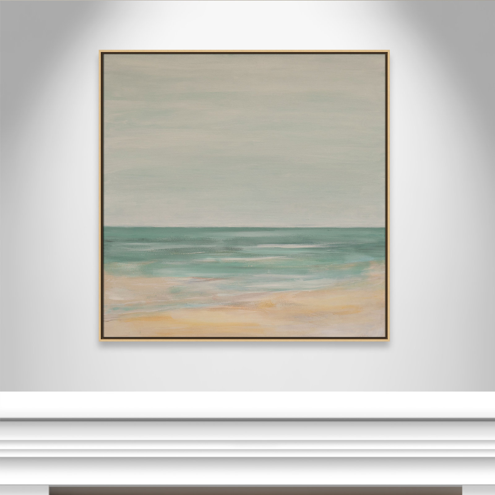 Horizon Print by S.H. Khan, Natural, 41.5" H x 41.5" W