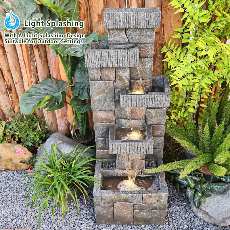 Chatara Handcrafted Outdoor Weather Resistant Floor Fountain