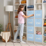 11X11 Storage Cube Bins (Set Of 10) Foldable Fabric Storage Cubes With 10 Labels Window Cards & A Pen,11 Inch Cube Storage Bin,Closet Organizers For Shelves,Cubby Organizer Boxes,