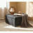 Square Storage Ottoman with Tufted Design and Nailhead Trim-1530374675