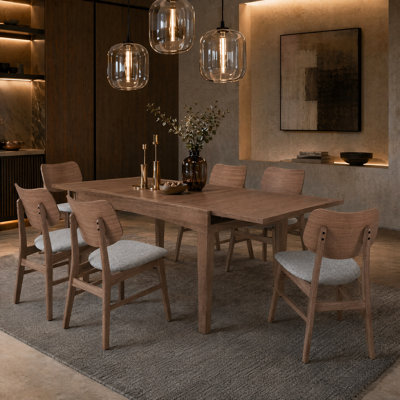 Klingbeil Linden Scandinavian 7-Piece Extendable Dining Set