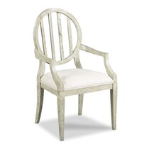 Ava Upholstered King Louis Back Arm Chair in Almond Buff