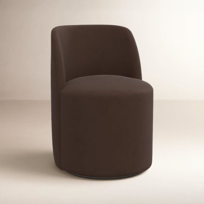 Begonia Swivel Dining Chair, Classic Chocolate Velvet