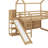 Twin Size Wood House Loft Bed With Slide, Storage Shelves And Light, Climbing Ramp-135950758