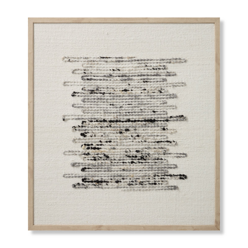 Silver and Ivory Woven Canvas Wall Art 3'-2" x 3'-6"