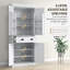 Armoire de cuisine avec détecteur de mouvement, grande armoire de rangement avec 6 tablettes de porte