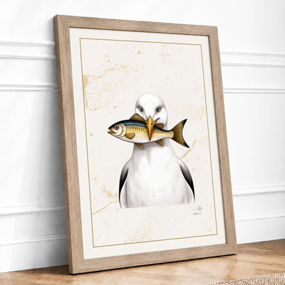 Fish on Pearl Boho - Framed Print