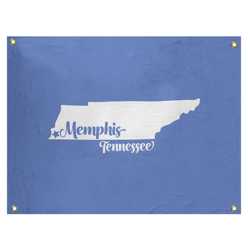 Tapisserie murale tennessee memphis, H 50 po x l 59 po, Bleu