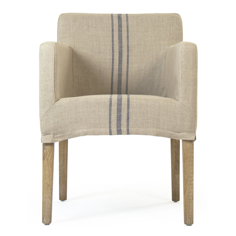 Fauteuil en lin de 23 po de large Avignon, Bleu 100% lin