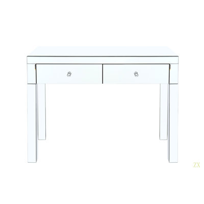 L 39,4 po x P 15,7 po x H 31,5 po, coiffeuse à miroir, 2 tiroirs, convient aux bureaux de femmes et de filles