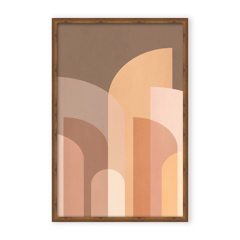 Abstract Retro Geometric II by  - Picture Frame Graphic Art on Paper, 36" H x 24" W x 1.125" D, Black, Framed Matted Print