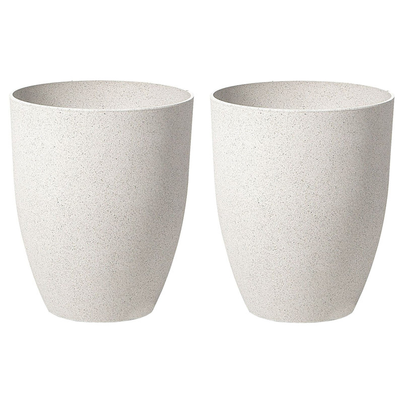 Lett Pot Planter, Off White, 42cm H x 35cm W x 35cm D