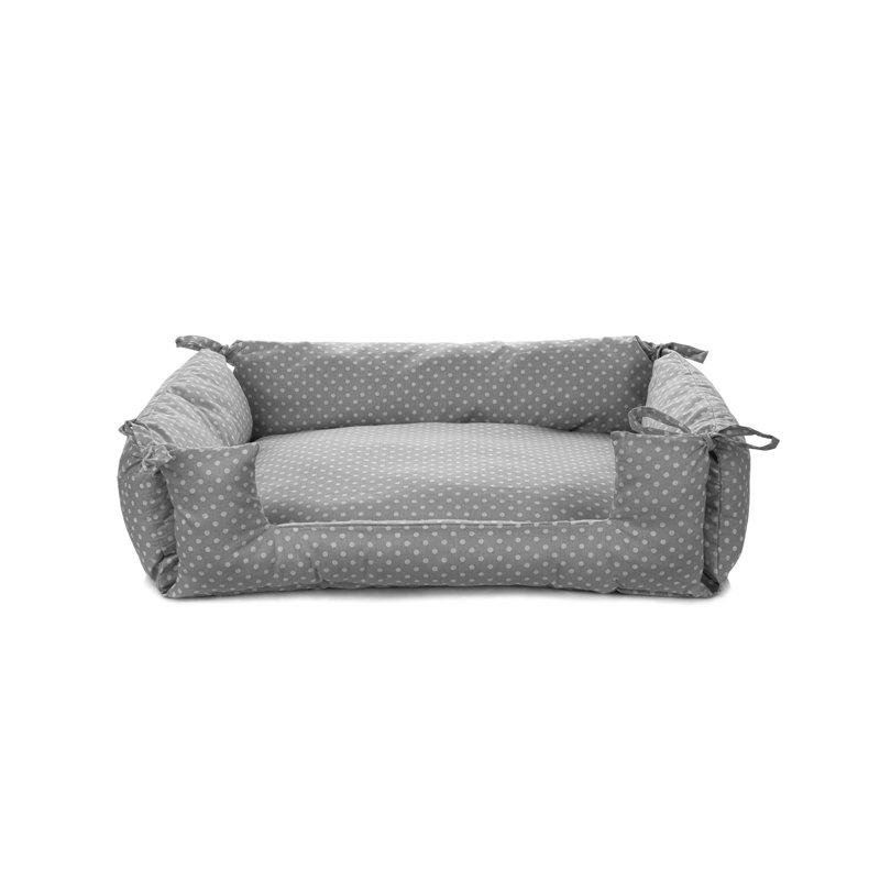 Lit pour chien de qualité supérieure pour chiens et chats, gris, 29,9 x 22,8 x 5,9 pouces | 70% coton / 30% polyester, rembourrage 100% fibre | Conception confortable et confortable pour un confort ultime, parfait pour la maison et les voyages