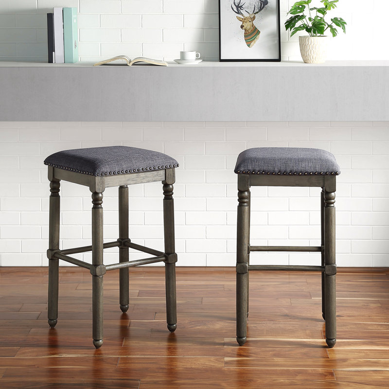 Ensemble de 2 tabourets de bar en bois Arnhem, gris