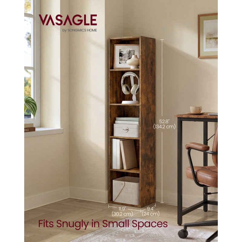 134.2cm H x 30.2cm W Bookcase, Rustic Brown