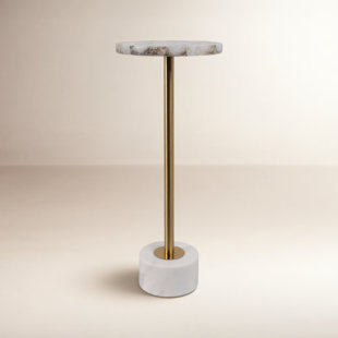 24" Cannes Agate And Marble Accent Table