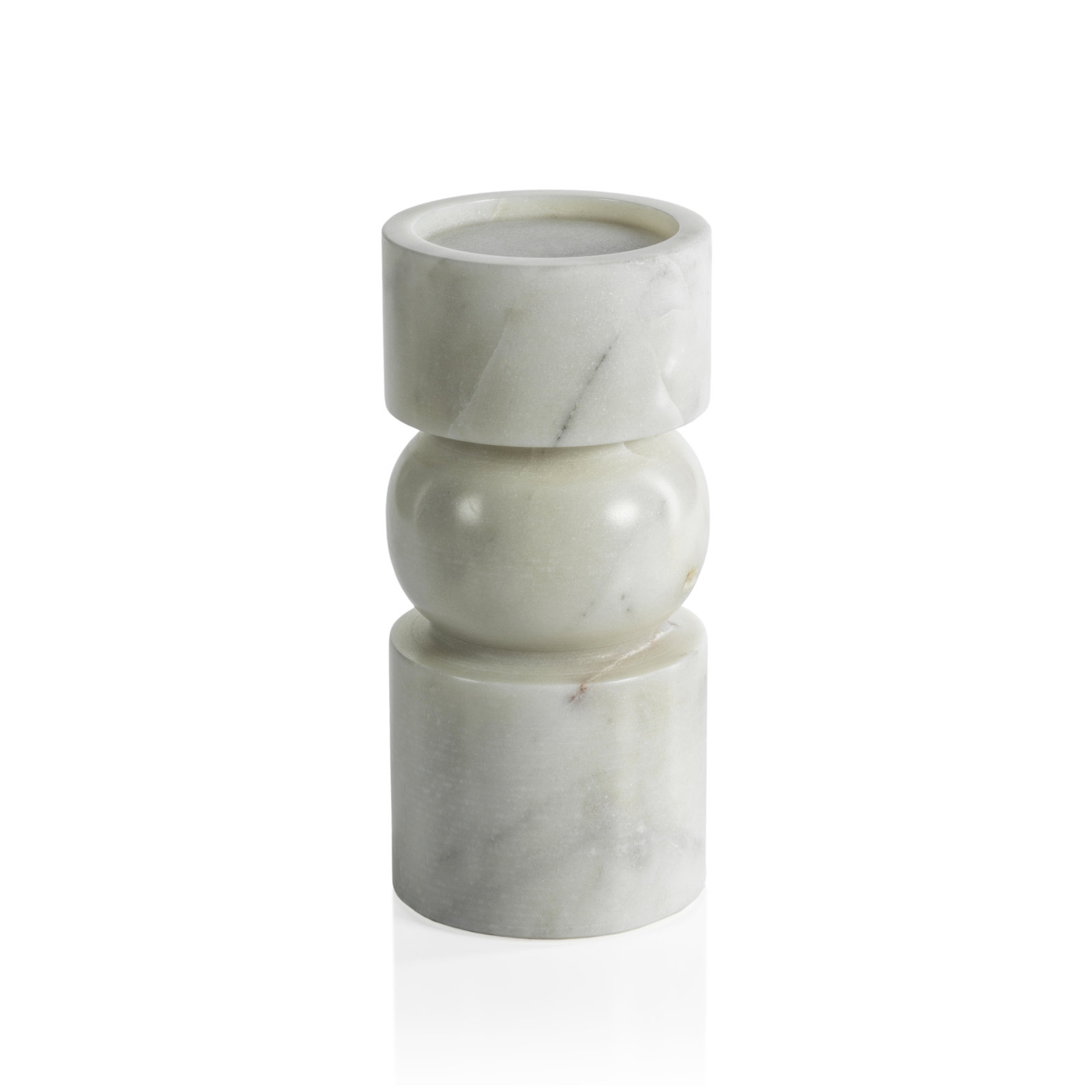 Keaton 2-Piece Genuine Marble Pillar Set, 8" H x 3.75" W x 3.75" D