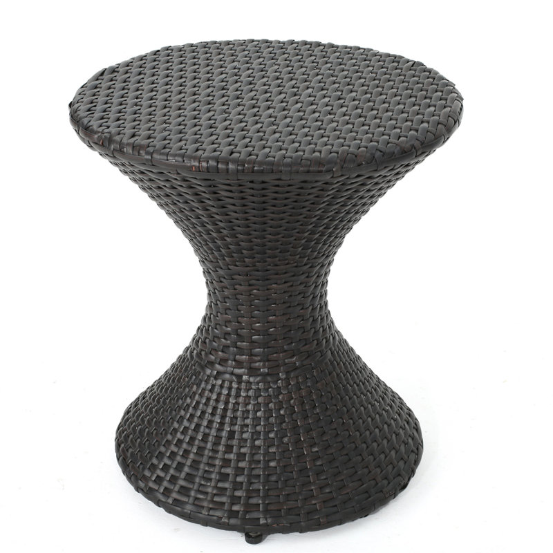 Outdoor 16-Inch Multi- Wicker Hourgla Side Table （Only Include Table)