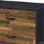 Commode 6 tiroirs noyer et noir