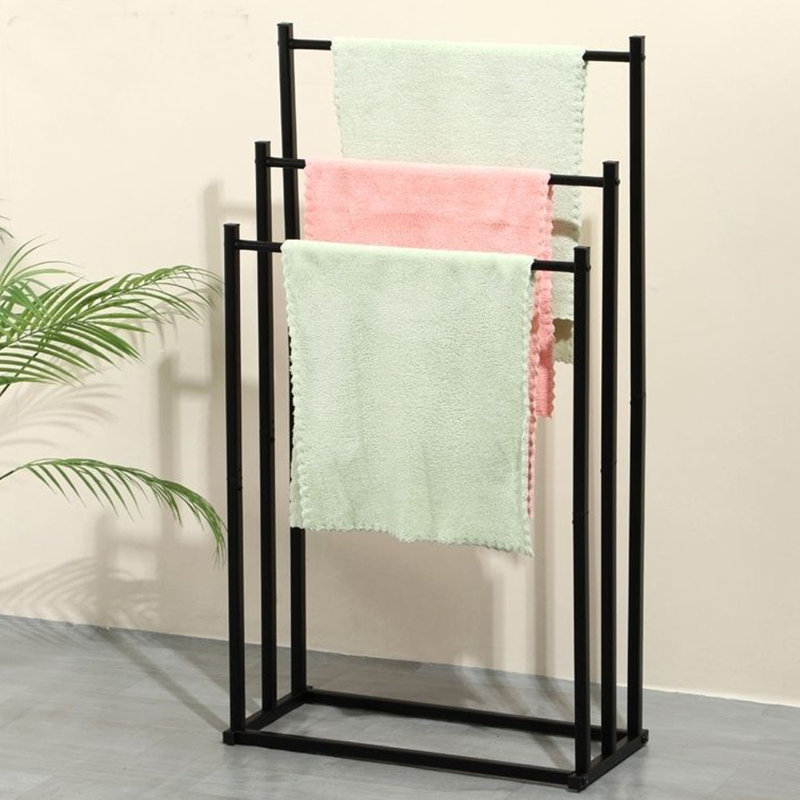 Porte-serviettes de plancher vertical pour salle de bain en métal non perforé