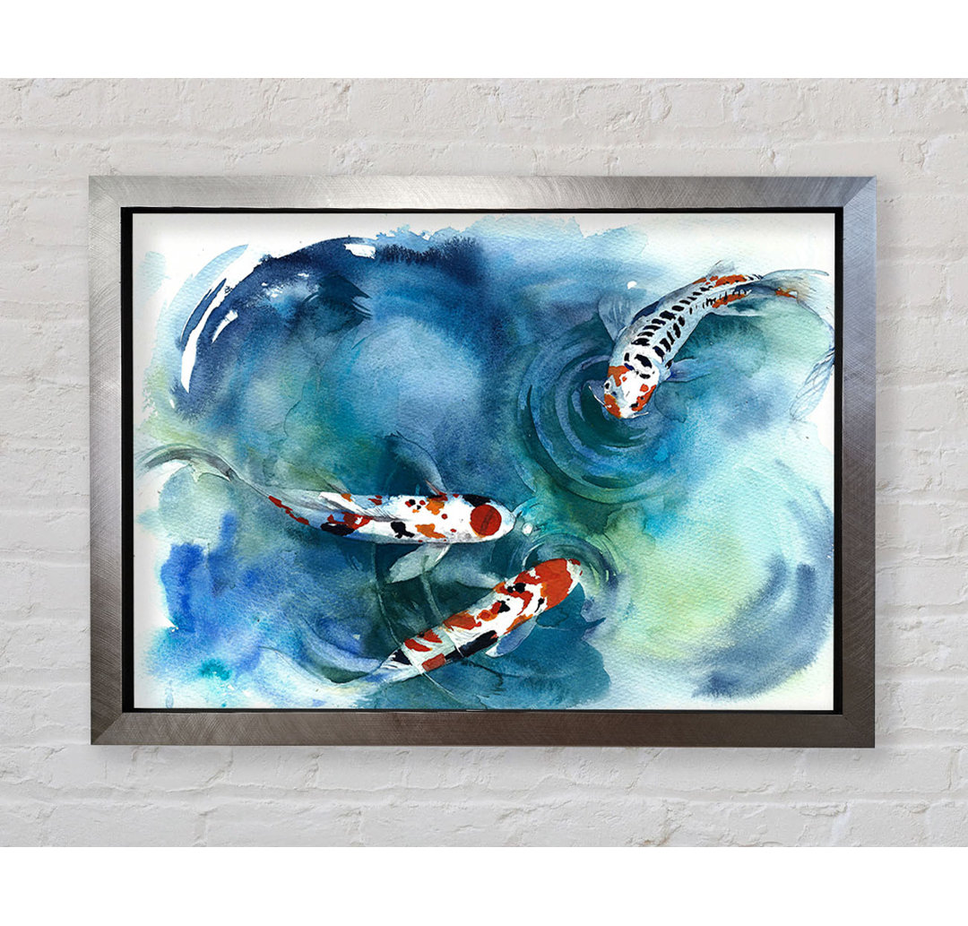 Koi Fish Teatime - Einzelner Bilderrahmen Kunstdrucke