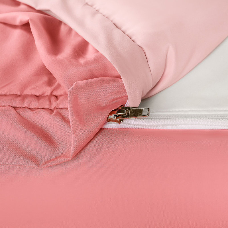  Bunkie Deluxe All-In-One Zipper Bedding Set, Pink, Twin