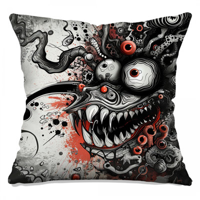 Monster Throw Pillow, Abstract Double Sided Pillows