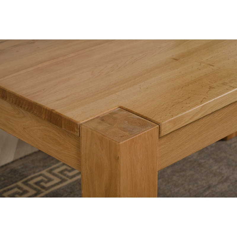 Anathea Oak Rectangular Wood Top Dining Table with Wood Base
