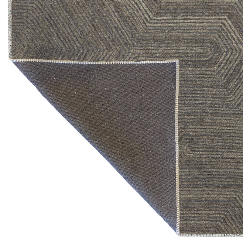 Gray Themed Abstract Geometric Patterned Creative Modern Decorative Rug, Rectangle 4'11.06" x 7'6.55"