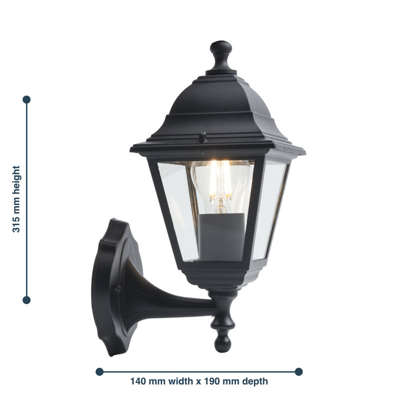 Aazil Black 31.5cm H Outdoor Wall Lantern
