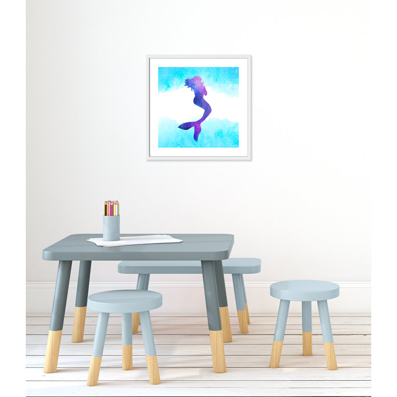 Toujours être un sirène 1, H 23,5 po x l 23,5 po x P 1,19 po, Encadré de boîte blanc