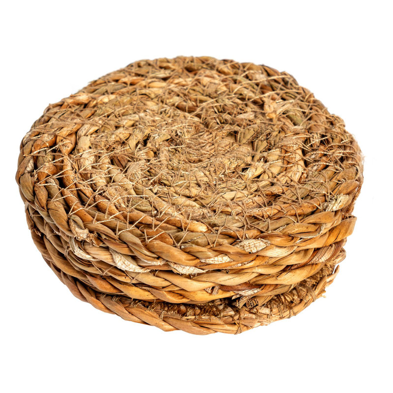 Argon Tableware - 10cm Woven Typha Coasters - Set of 6