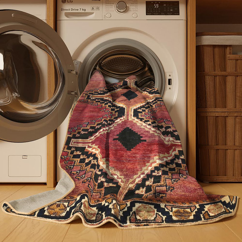 Tapis oriental multicolore tissé à la machine Oriental, Rectangle 2 pi x 3 pi