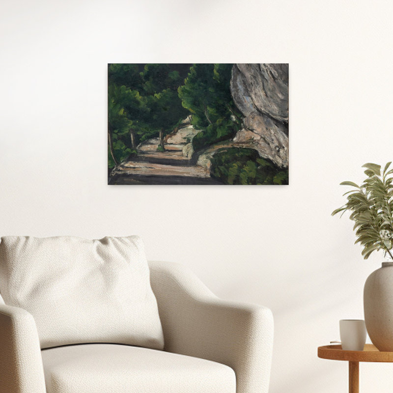 Landscape, Road With Trees In Rocky Mountains, C.1870-71 Contemporary Landscape Mountain Wall Art Print by Paul Cezanne - Wrapped Canvas Print