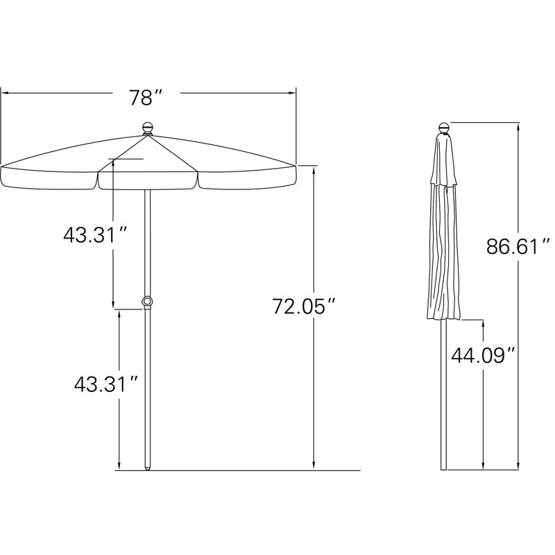 Parasol de plage 6,5 pi Larksté, Agrume
