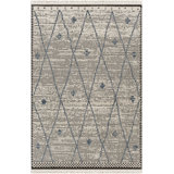 Isal Diamond Charcoal and Blue Area Rug