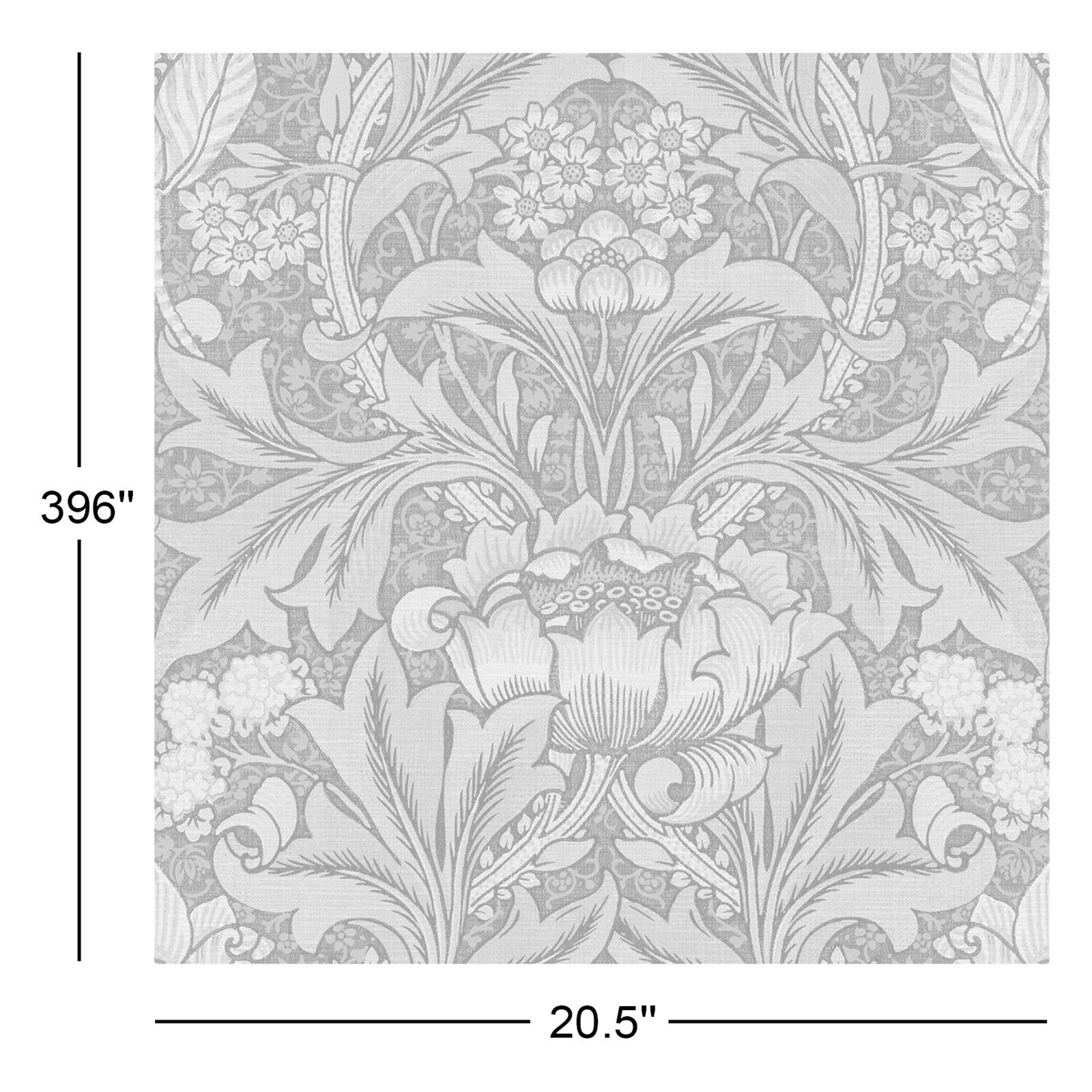 Rihanon Wallpaper Roll, Gray/Green Mist