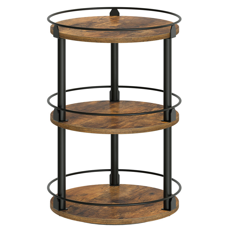 Rotating Spice Rack 3-tier Lazy Susan Organizer Spinning Organizer  for Kitchen Countertop , Brown