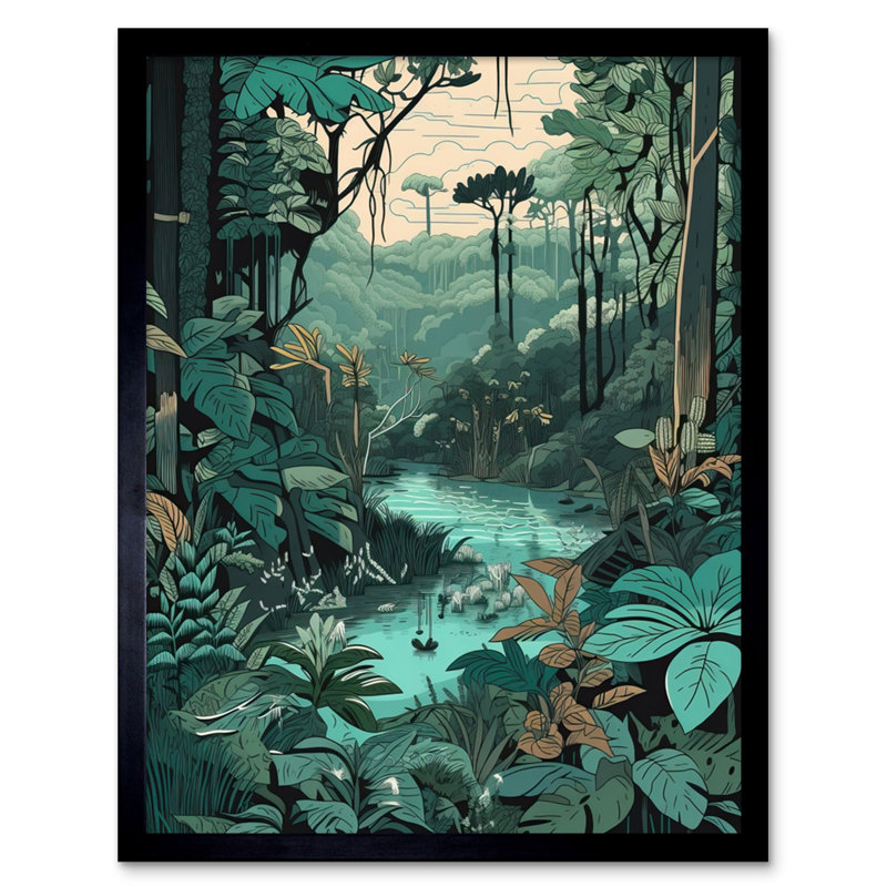Wurley Amazon Rainforest Flora Landscape - Single Picture Frame Print