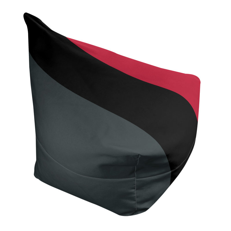 Classic Bean Bag, 30" H x 27" W x 27" D, Steel Gray/Black/Red