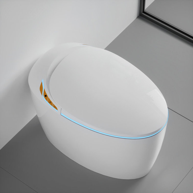 Smart Toilet with Bidet Built In, Intelligent One Piece Toilet , Auto Open/Close Seat Foot Sensor