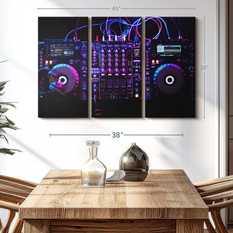 " DJ Audio Controller ", 28" H x 45" W x 1.25" D