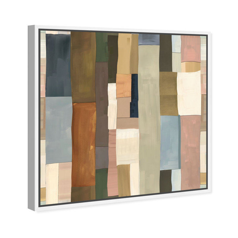 Woven Earthscape Canvas Abstract Print by Oliver Gal, Black Frame, 12 x 12, 31"H x 31"W, White Frame
