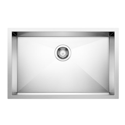 Évier de cuisine en acier inoxydable encastré à simple cuve 28 po Quatrus R0