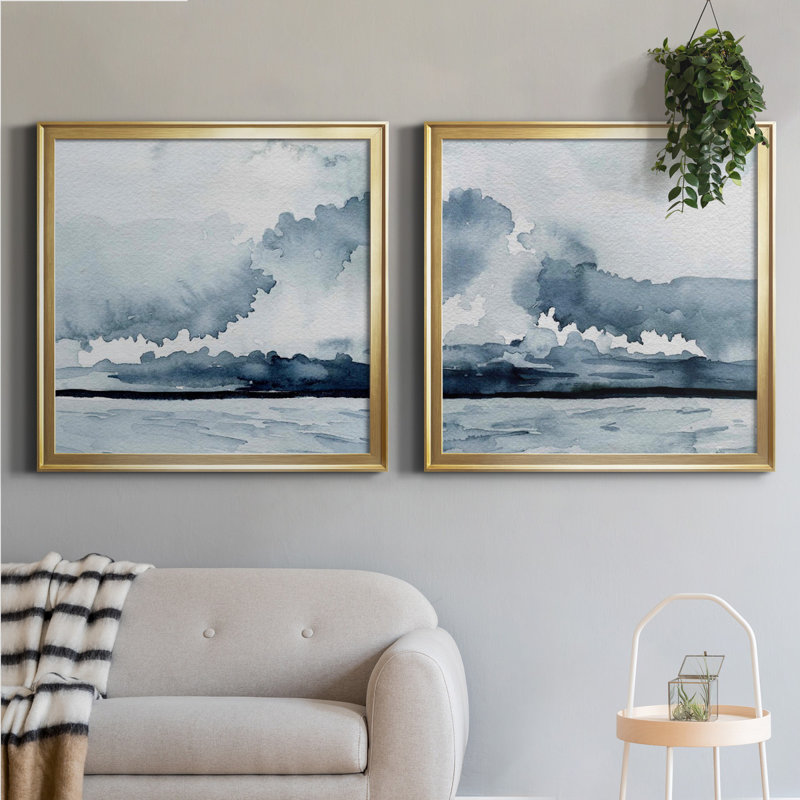 Passing Rain Storm IV Passing Rain Storm IV - Ensemble de 2 cadres photo, H 34,5 po x l 69 po x P 1,5 po, Pas de tapis